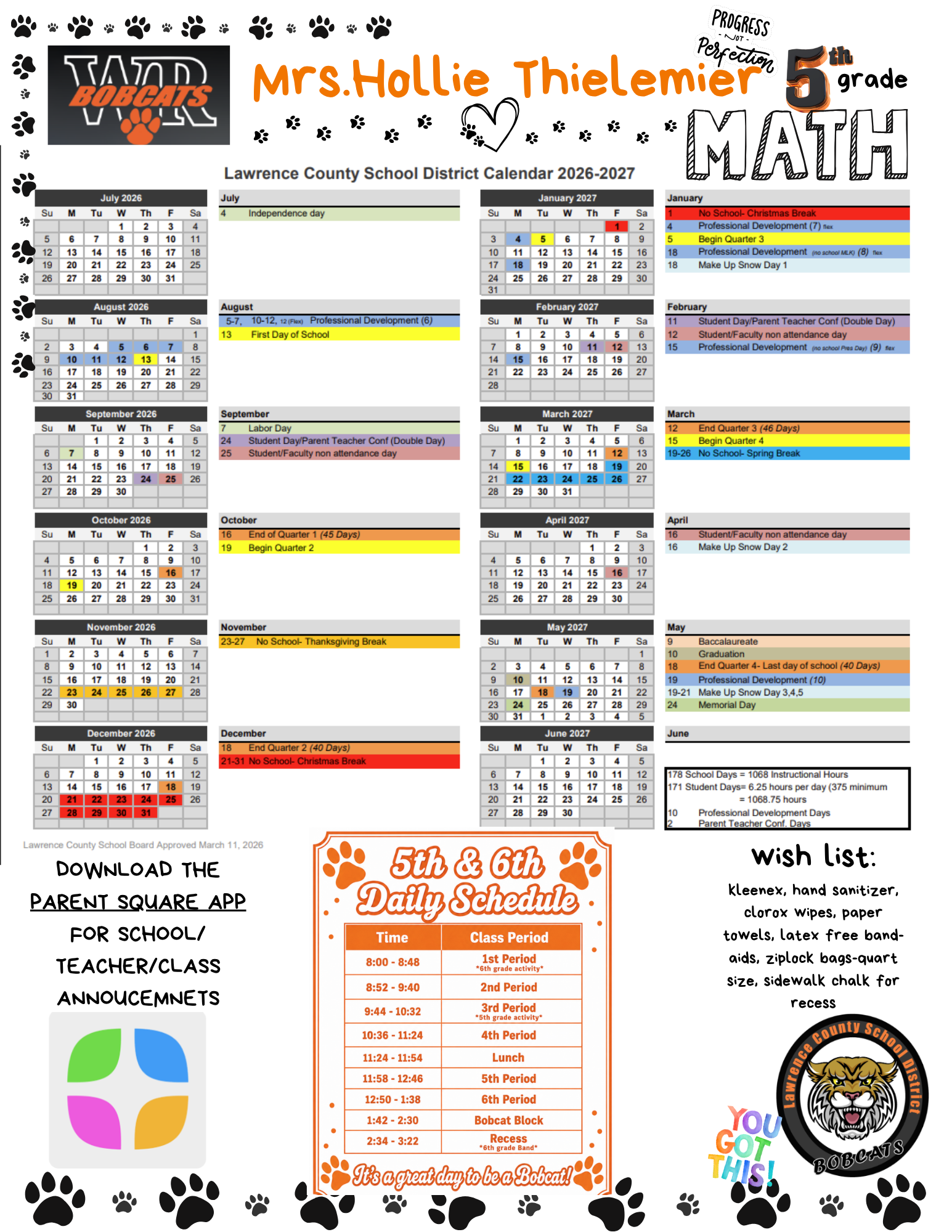 Teacher webpage home